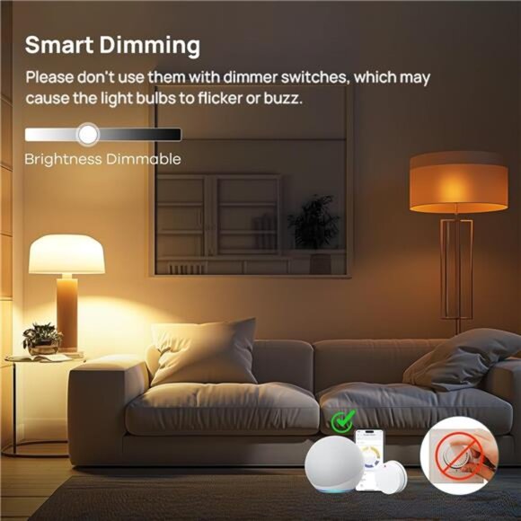 Linkind Matter Smart Light Bulb, BR30 Smart Bulbs, Recessed LED Color Changing - Picture 5 of 7